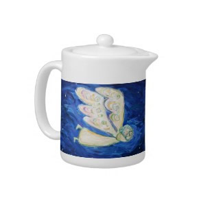 Angel and Baby Art Painting Teapot 