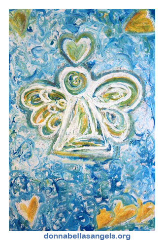 Golden Blue Angel Art Painting