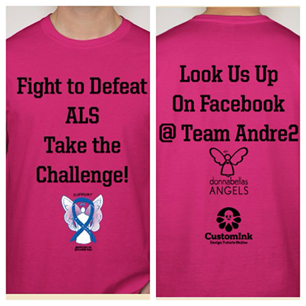 Blue Awareness Angel ALS Team Walk Shirt