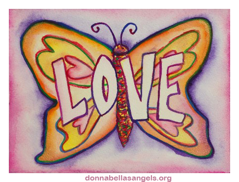Love Word Pink Butterfly Inspirational Art Painting