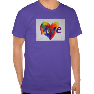 Love Rainbow Heart Inspirational Word Art Shirt