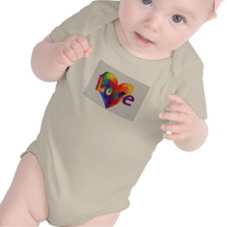 Love Rainbow Heart Inspirational Word Art T-Shirt