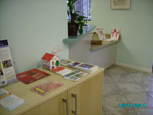 DonnaBellas Angels postcards in medical clinic waiting room