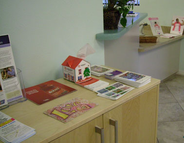 DonnaBellas Angels Art Postcards in Medical Clinic Waiting Room