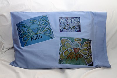 Angel Words Blue Pillow case