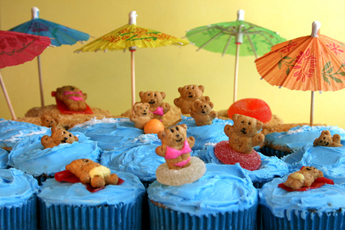 Beach Cupcakes for Relay for Life fundraiser