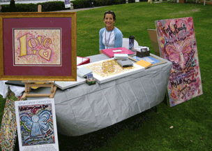 Jill White at DonnaBellas Angels booth