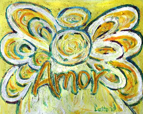 Angel Word Amor Painting