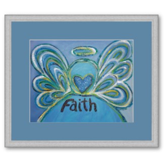 Faith Angel Inspiration Guardian Angel Art Poster Print Framed