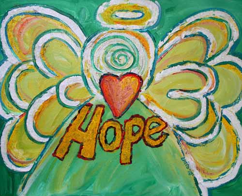 Inspirational Angel Word Hope Painting