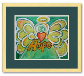 Hope Angel Posrt Art Print Framed Gold