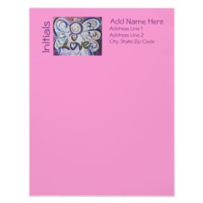 Love Angel Word Custom Letterhead Stationery Set letterhead