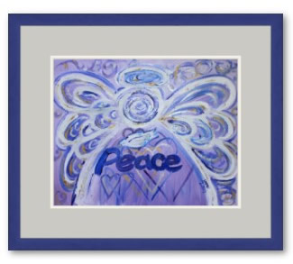 Peace Angel Framed Art Print Blue