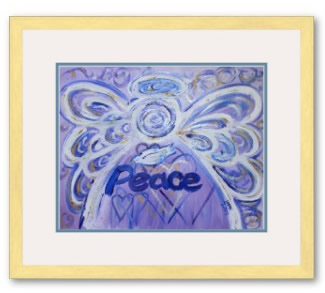Peace Angel Framed Poster Art Print Gold