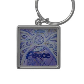 Peace Angel Keychain Square