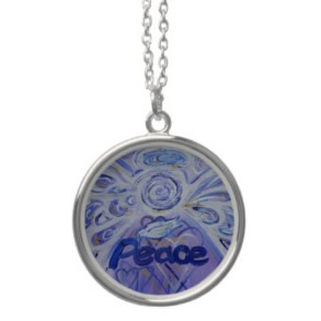 Peace Angel Silver Necklace Round