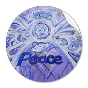 Peace Angel Art Sticker Round