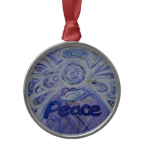 Peace Angel Art Ornament Round
