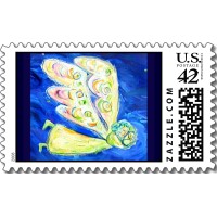 Angel and Baby Postage Stamp