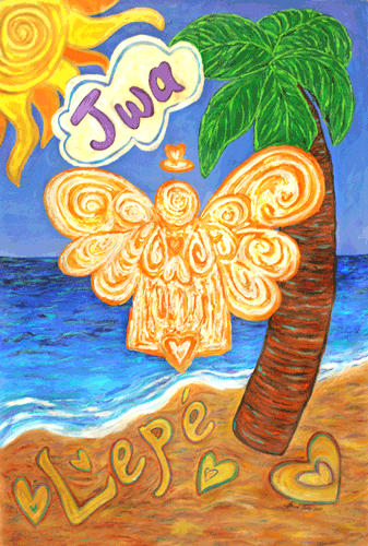 Caribbean Beach Angel Painting