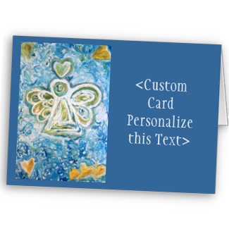 Golden Blue Angel Customized Greeting Card