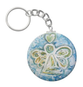 Golden Blue Angel Keychain