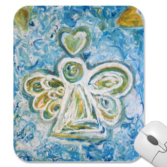 Golden Blue Angel Mousepad