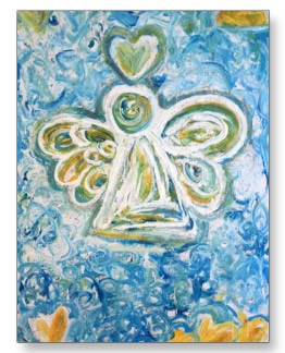 Golden Blue Angel Postcard