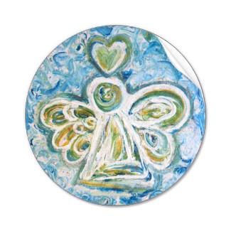 Golden Blue Angel Sticker