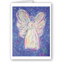 Starry Night Angel Greeting Card card