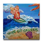 Wipe Out Cancer Angel Tile Coaster