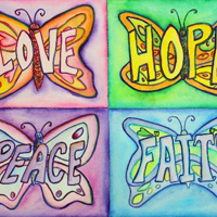 Inspirational Butterfly Words Art