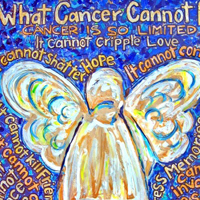 Blue and Gold Cancer Angel Painting