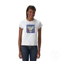 Blue and Gold Cancer Angel- Print on Front with Text on Back