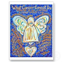 Blue and Gold Cancer Angel Postcard