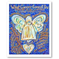Blue and Gold Cancer Angel Print