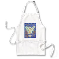 Blue and Gold Cancer Angel Apron