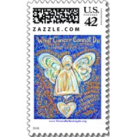 Blue and Gold Cancer Angel Postage Stamp