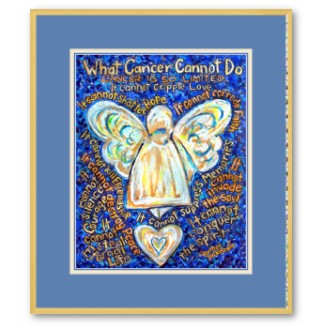 Blue and Gold Cancer Angel Framed Art Print