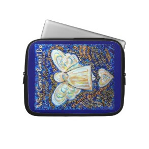 Blue Gold Cancer Cannot Angel Computer Sleeve Bag electronicsbag