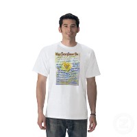 Blue and Gold Cancer Text T-shirt (front)