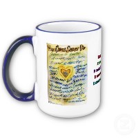 Blue and Gold Cancer Text Mug