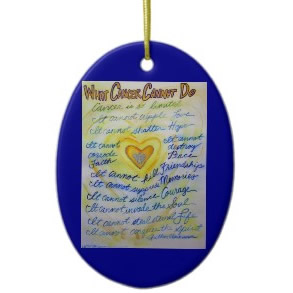 Blue and Gold Angel Heart Ornament