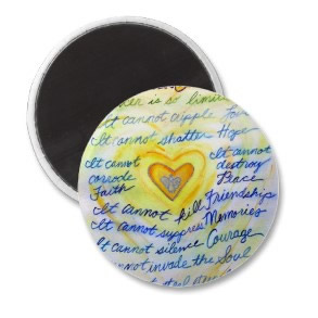 Blue and Gold What Cancer Cannot Do Heart Magnet 