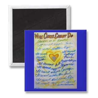 Blue and Gold What Cancer Cannot Do Heart Magnet 