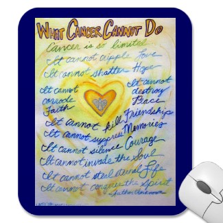 What Cancer Cannot Do Blue & Gold Text Mousepad mousepad