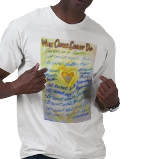 What Cancer Cannot Do (Blue & Gold Text) T-shirt Double Side Cancer Team Walk