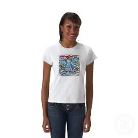 Colorful Cancer Angel T-shirt (Text on Back)