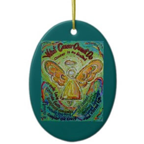 Rainbow Cancer Cannot Do Angel Ornament