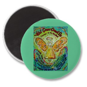 Rainbow Angel What Cancer Cannot Do Magnet Round